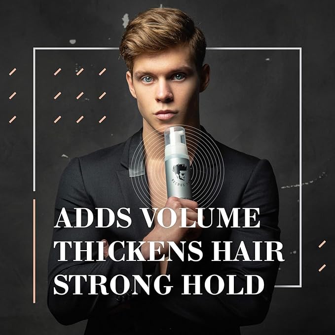 Avenue Man Unscented Sculpting Foam - Frizz Control & Firm Hold Hair Mousse for Men - Styling Hair Products - Mens Mousse for Hair Styling with No Crunch, Clean Texture & Long-Lasting Lift - 7 oz