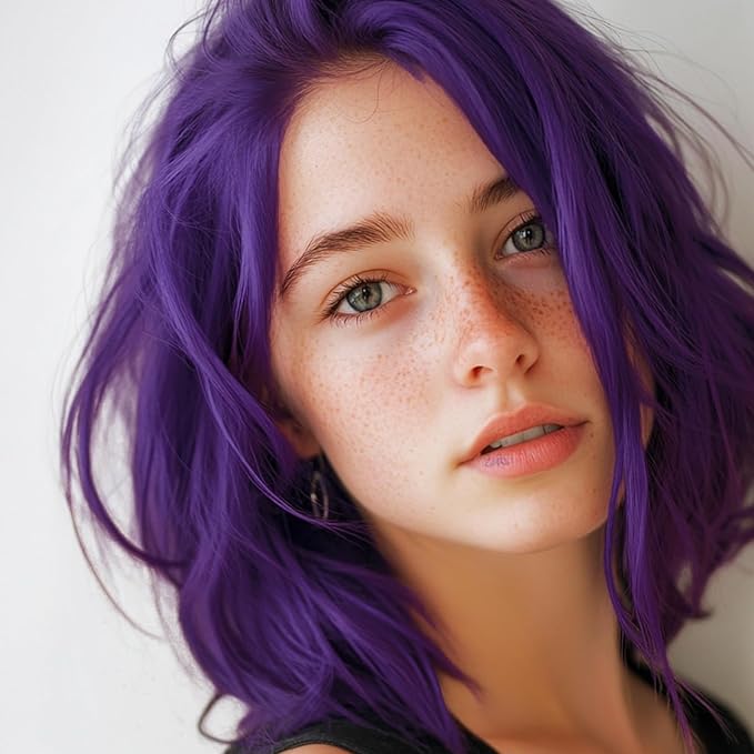 Purple Hair Spray Temporary, Hair Color Spray 1-Day Hair Dye Colored for Kids Women Men, Hair Wax Color Washable, Hair Paint Halloween Fast-Drying 4.06 Fl Oz