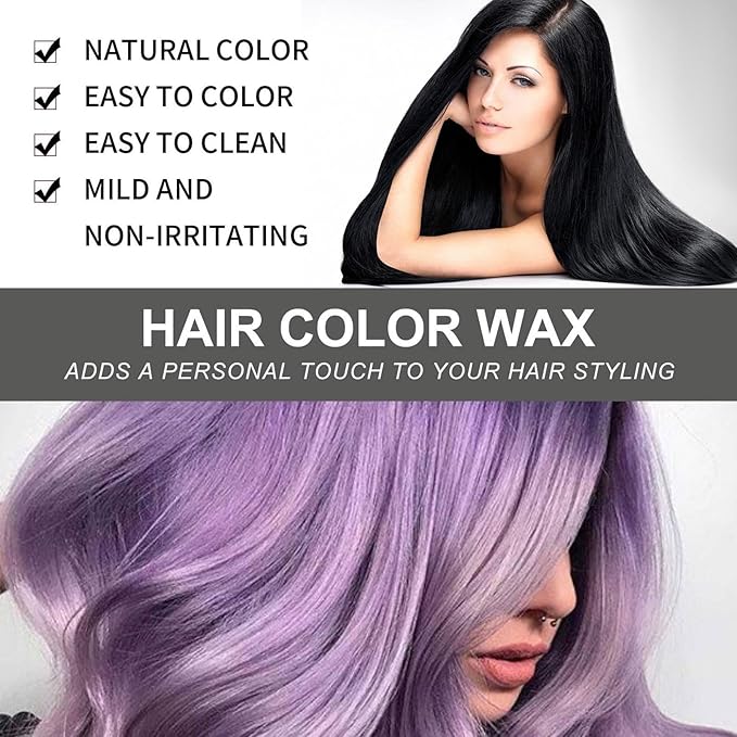 Hair Color Wax - 30ml Temporary Washable Hair Dye, Style and Color Easily for Women Men Teens and Kids, Styling Cream for Parties Cosplay Halloween, Vibrant Fun Colors Easy to Apply Wash
