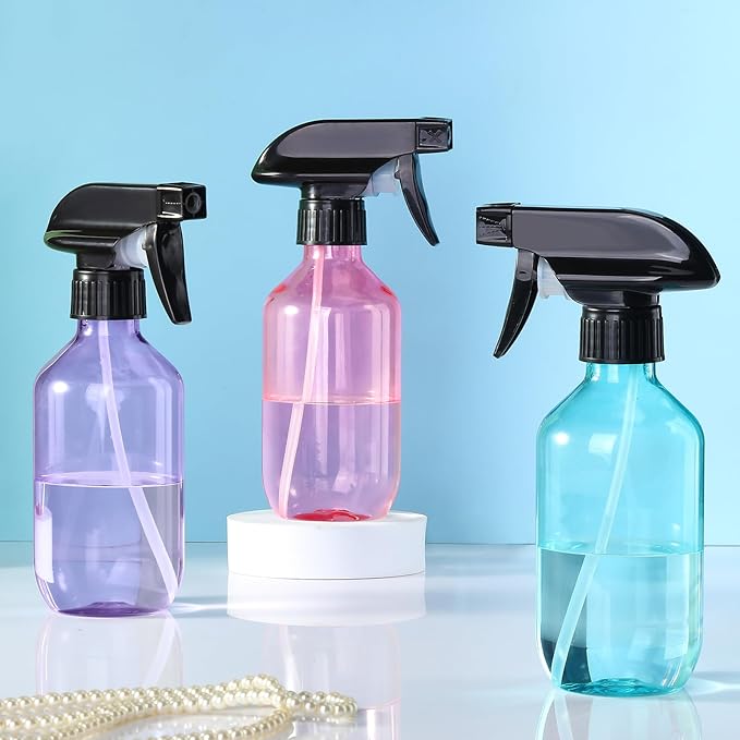 Empty Spray Bottles,10 oz Refillable Water Spray Bottle Adjustable Nozzle Mist/Stream Squirt Bottle for Hair Styling Watering Plants Cleaning Products