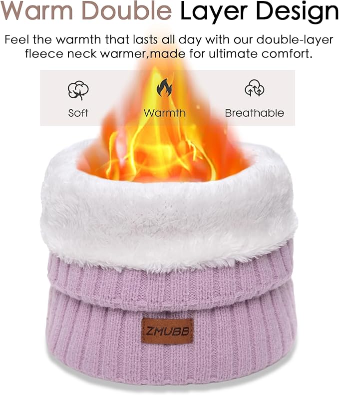 Neck Warmer Gaiter, Winter Fleece Lined Face Mask Scarf for Men Women, Thick Warm Cold Weather Running Ski Neck Cover