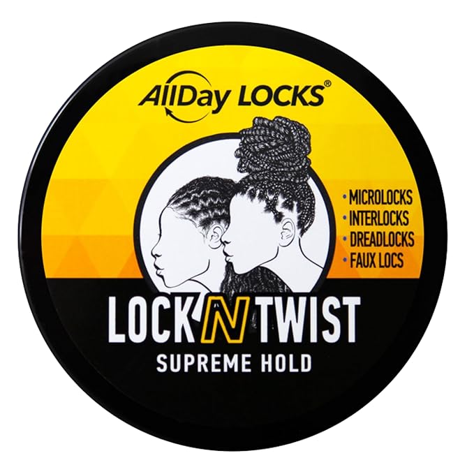 AllDay Locks Lock N Twist (5 oz) | Supreme Hold, No Frizz or Flaking | Hydrating, Nourishing Locking Gel | Grape & Avocado-Infused | Lock & Twist Braids, Locks, Twists, Cornrows | 5 oz
