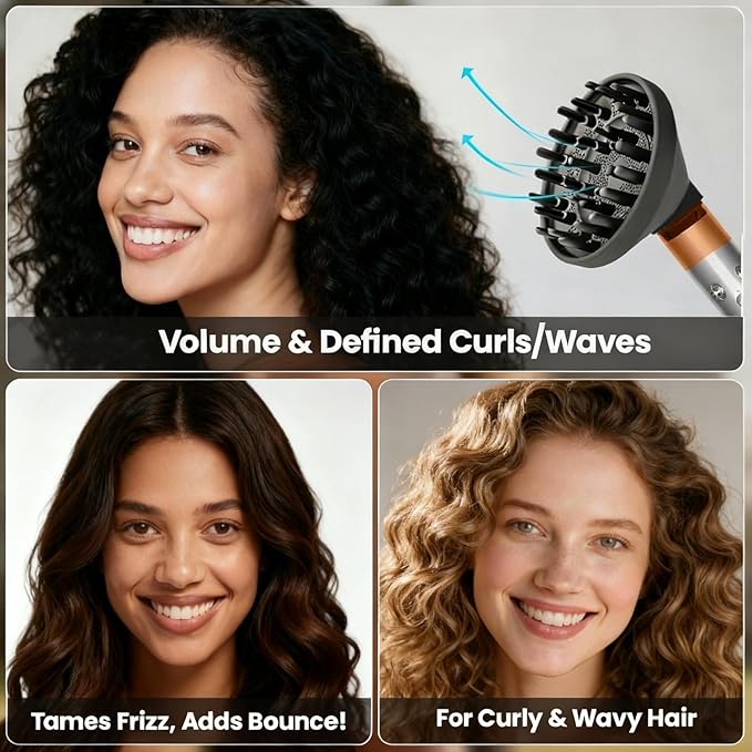 Upgraded Large Diffuser Attachment for Dyson Airwrap Styler HS01/HS05/HS08- Nozzle to Dryer Faster & Define Curls Hair,Hair Dryer Diffuser Attachment,Heat Resistant Diffuser for Airwrap Attachments