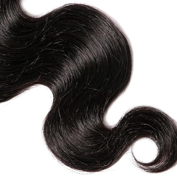 30 Inch Color 1B Human Hair Bundles Natural Color Body Wave Bundles Grade 8A Peruvian Virgin Remy Hair Extensions Double Weft Remy Hair Weave 300g