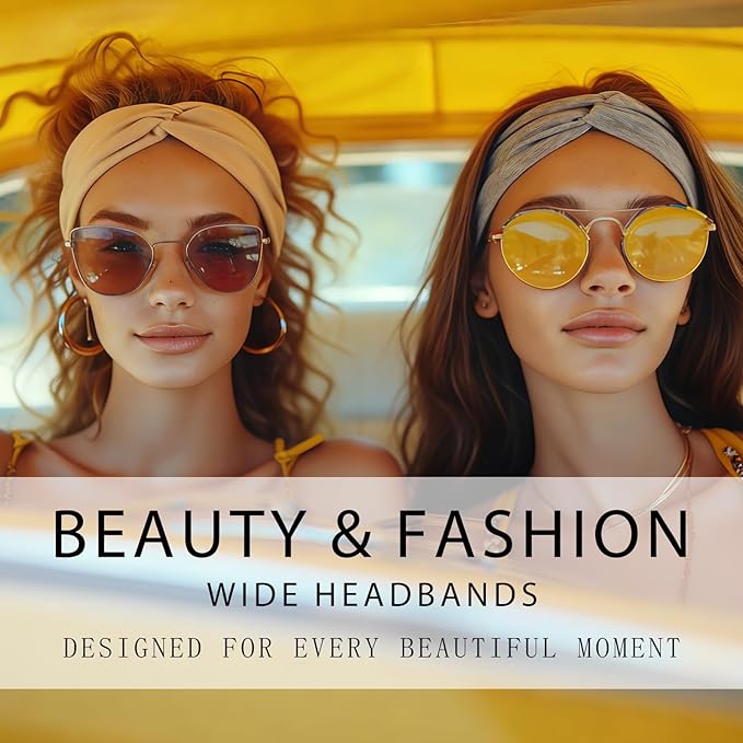 12 Pcs Headbands for Women Wide Sports Sweat Absorb Headbands Thick Sports Stretchy Sweat Bands Non-Slip Hair Bands for Running Yoga Boho Twisted Hair Accessories