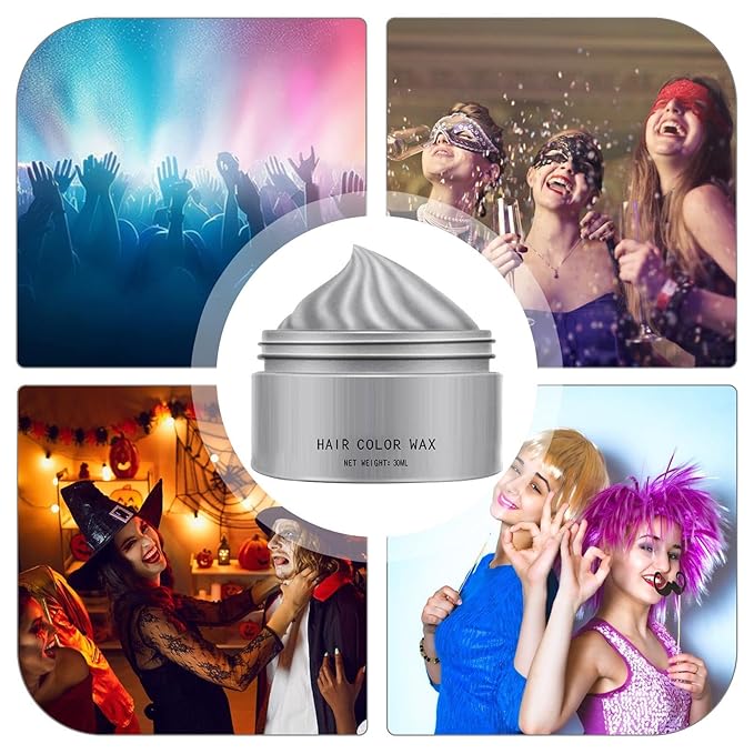 Hair Color Wax - 30ml Temporary Washable Hair Dye, Style and Color Easily for Women Men Teens and Kids, Styling Cream for Parties Cosplay Halloween, Vibrant Fun Colors Easy to Apply Wash