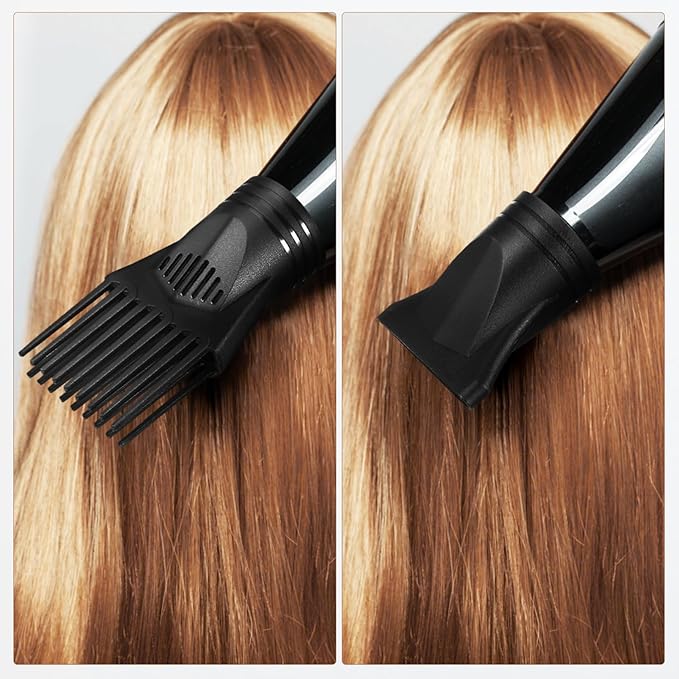 NOLITOY 2Pcs Professional Hair Dryer Nozzle Diffuser, Plastic Hair Dryer Nozzle Comb Attachment Concentrator Replacement for Hairdressing Salon Styling Tool Special