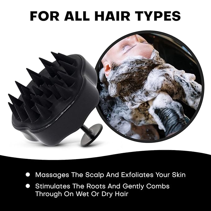 Spornette Scalp Massager Shampoo Brush Black