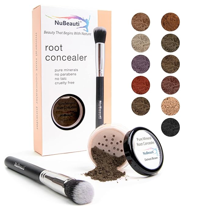 Hair Root Touch Up Powder - Darkest Brown - 11 True-to-Nature Root Concealer Shades - Longer-Lasting, Easy Hairline Shading with Clean Ingredients - With Brush