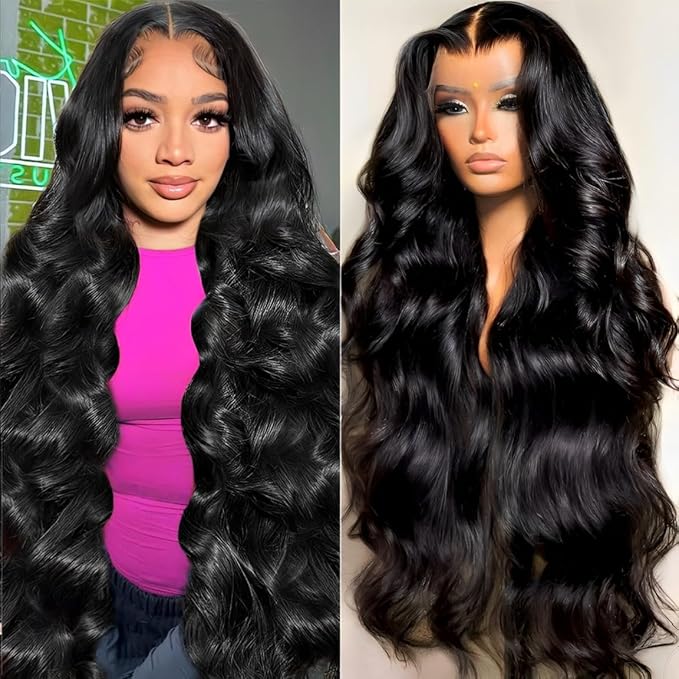 20 Inch 13x6 Lace Front Wigs Human Hair 200 Density Body Wave HD Lace Front Wigs Human Hair Pre Plucked Natural Color Glueless Wig 100% Virgin Human Hair Lace Front Wigs for Women