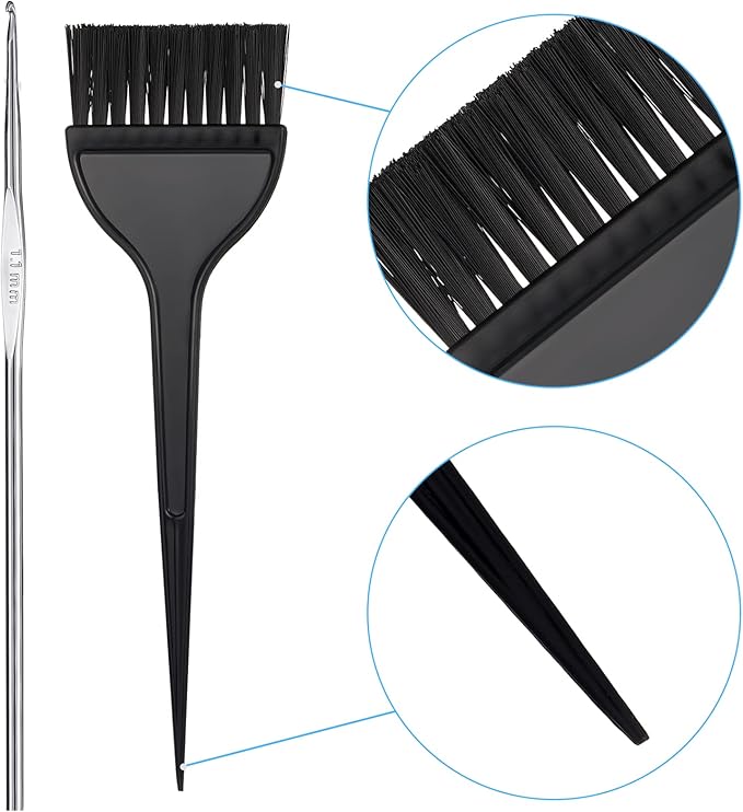 Boao 3 Sets Highlight Cap Sets, Highlighting Caps for Hair, Dye Bleach Cap With Hole And Hook, Dye Kit for Hair Frosting, Highlighting, Color Accessories (Assorted Colors)