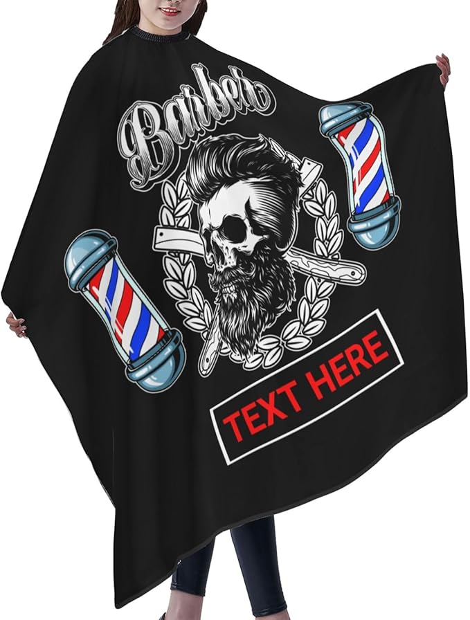 Custom Barber Cape for Men Personalized Professional Hair Cutting Cape with Text for Home Salon Barbershop
