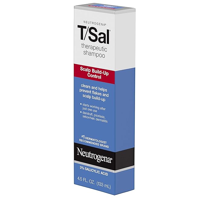 Neutrogena T/Sal Therapeutic Shampoo for Scalp Build-Up Control with Salicylic Acid, Scalp Treatment for Dandruff, Scalp Psoriasis & Seborrheic Dermatitis Relief, 4.5 fl. oz (Pack of 4)