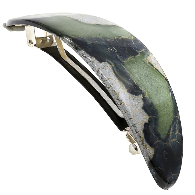 Camila Paris CP3325 French Hair Barrette Oval For Thick Curly Wavy Long Hair, Strong Hold Grip Hair Clips for Women, No Slip Rubberized Metal Clasp, Styling Girls Hair Accessories, Made in France