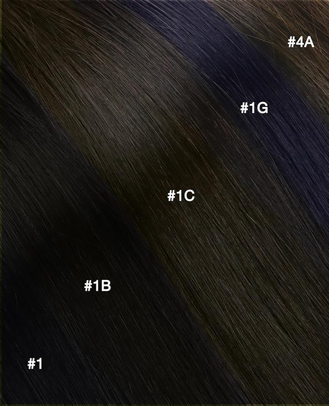 GOO GOO Invisi Edge Tape in Hair Extensions Human Hair, 1G Midnight Black, 20pcs 18inch 50g, Virgin Remy Hair, Seamless Injected Tape, Natural Look