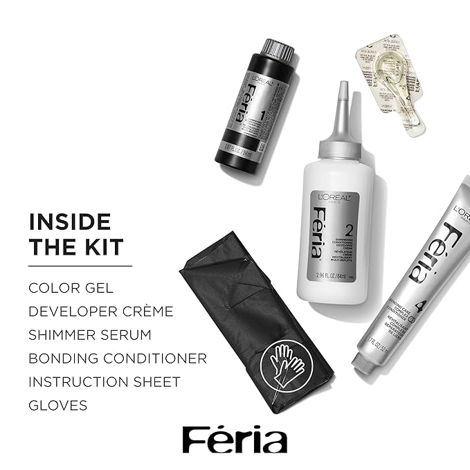 L'Oreal Paris Feria Multi-Faceted Shimmering Permanent Hair Color, 60 Crystal Brown (Light Brown), Pack of 1 Hair Dye Kit