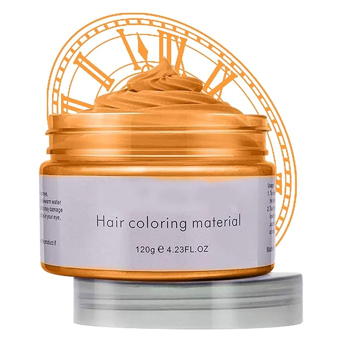 Temporary Hair Color Wax, 4.23 Ounces Blonde Gold Hair Spray, Hair Color Spray, Natural Washable Hair Wax Color,Kids Temporary Hair Dye Clays for Christmas Parties,Role Playing,Cosplay,Halloween(Gold)