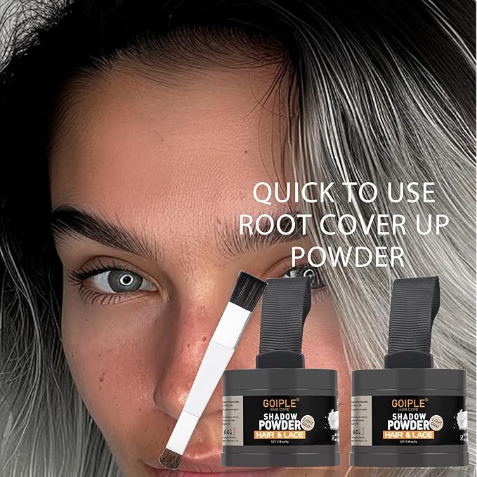 Root Cover Up Powder for Women - Light Gray Hairline Powder for Bald Spots, Eyebrows, Beard Line, Light-Blonde Hair Fibers for Thinning Hair Shadow Powder 2 Pack