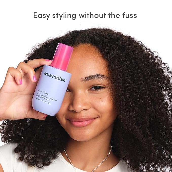 Evereden Kids Detangler Spray: 4-in-1 Leave-In Hair Spray | Detangle, Moisturize & Strengthen| Easily Tackle Even the Toughest Knots | Clean & Vegan All types of Hair Product for Kids | Pack of 2