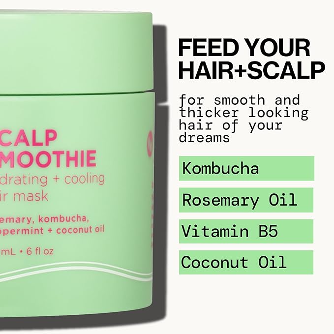 Pacifica Scalp Smoothie Hydrating Scalp Treatment & Leave-On Hair Mask, Cooling Relief for Dry, Flaky, Itchy Scalp & Thinning Hair, Vegan & Cruelty-Free, 6 fl oz