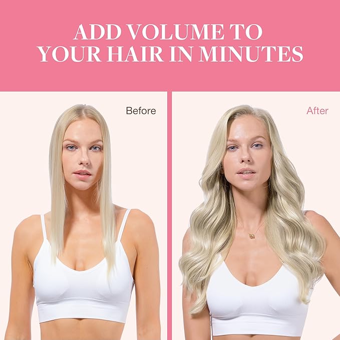 GOO GOO Clip in Hair Extensions Real Human Hair, Remy Human Hair Extensions Clip ins for Women, Natural Human Hair, 18inch 110g 7Pcs, 17A/60A Ash Blonde Highlighted Platinum Blonde