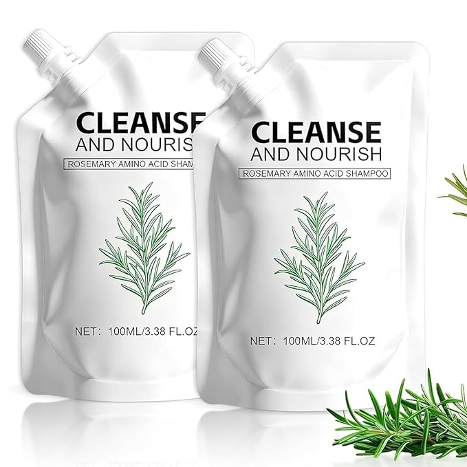 2PCS Rosemary Amino Acid Hair Growth Shampoo for Women and Men, Thinning Hair Loss Natural, Gently Cleanse, Repair & Protect Strands