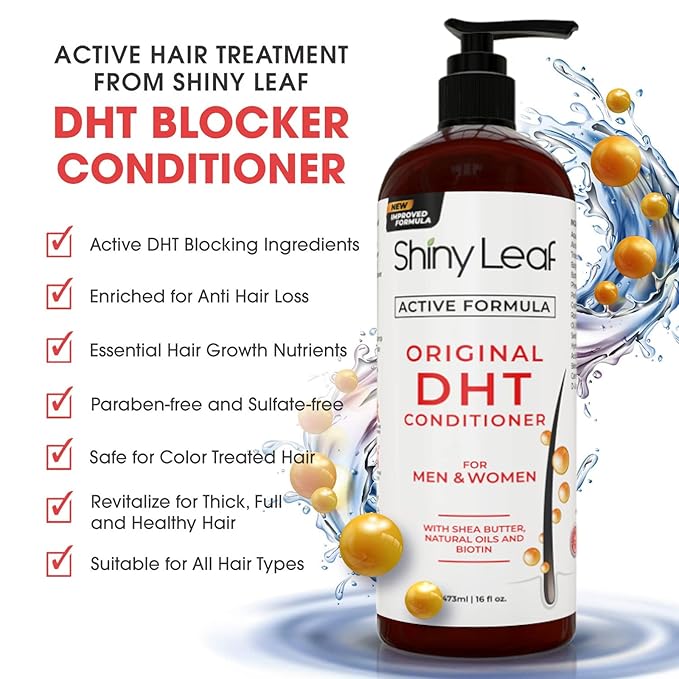DHT Blocker Shampoo and Conditioner - For Women And Men, Made In USA, Anti-Hair Loss Treatment, With Biotin, Castor Oil, Rosemary Oil and Procapil, For Thinning Hair And Hair Loss