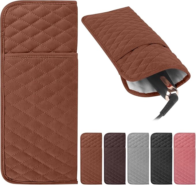 Heat Resistant Hair Tools Organizer Bag Portable Travel Storage Cover Pouch for Hair Straighteners, Curling Irons, Flat Irons and Hot Styling Tools(13.8" x 5.5")