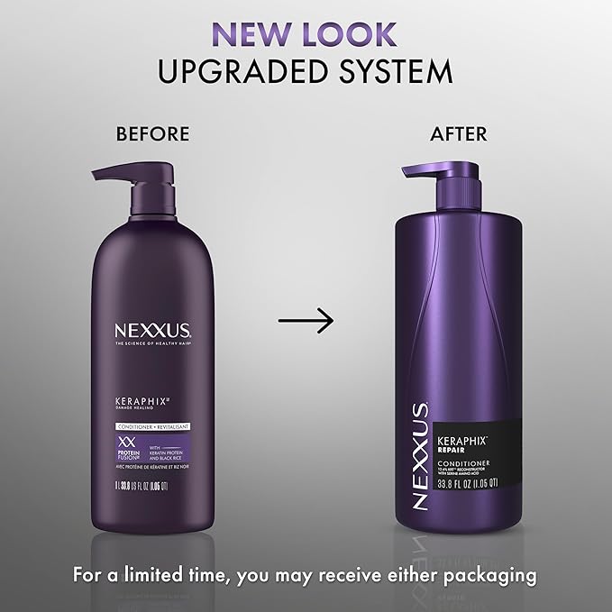 Nexxus Keraphix ProteinFusion Conditioner with Keratin Protein and Black Rice Conditioner for Damaged Hair 33.8 oz