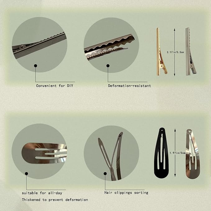 328pcs Hair Pins Bobby Pins 1.97" to 2.36",150 U Pins for Buns,150 Hair Pins for Women and Girls,12 Alligator Pins and 16 Bobby Pins,DIY, with Box