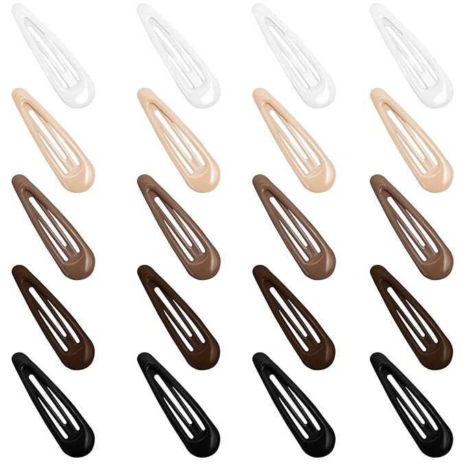 Snap Hair Clips for Women Water Drop Non Slip Hair Barrettes Heavy Coated Metal Hair Clips Accessory Mixed Color 20 PCS 1.89"