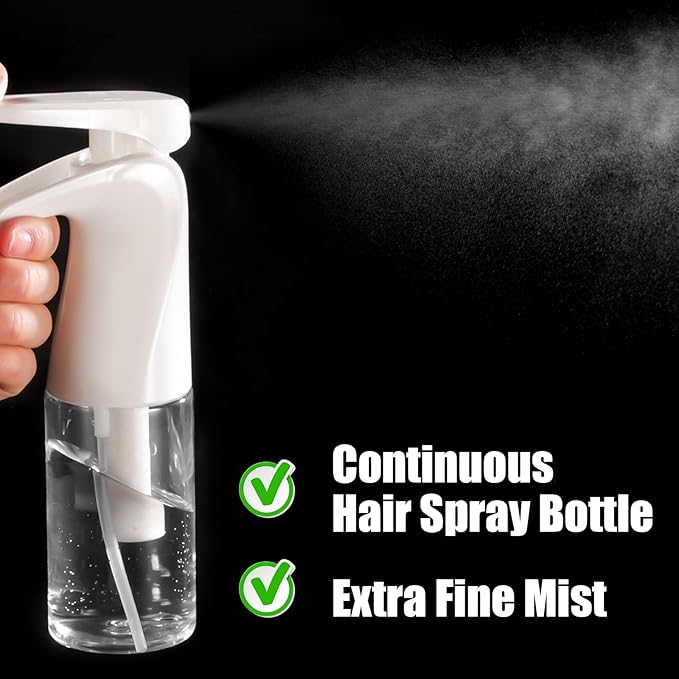 Pimoys Root Comb Applicator Bottle and Continuous Hair Spray Bottle, Hair Oil Applicator Hair Water Mister Oiling Applicator for Dye Hairstyling