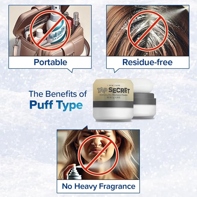 I DEW CARE Biotin Clarifying Dry Shampoo Limited Edition - Tap Secret Refill Set | With Black Ginseng, Non-aerosol, Formulated Without Benzene, Travel Size, Stocking Stuffers, Gift Set, 0.24 oz. x 2EA