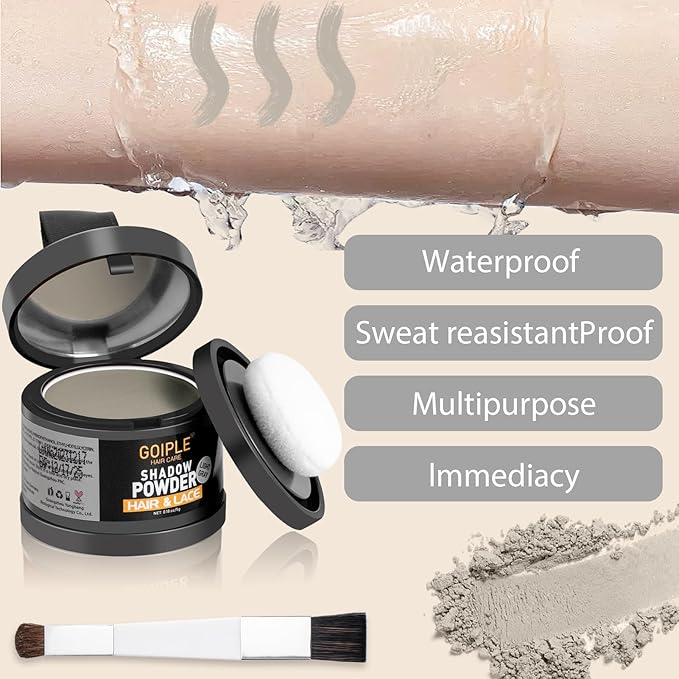 Root Cover Up Powder for Women - Light Gray Hairline Powder for Bald Spots, Eyebrows, Beard Line, Light-Blonde Hair Fibers for Thinning Hair Shadow Powder 2 Pack