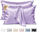 Silk Pillow Cases 2 Pack Standard Size Mulberry Silk Pillowcase Set of 2 for Hair & Skin 26 x 20 Inches 22 Momme Both Sided Grade 6A Silk Soft Breathable Cooling with Hidden Zipper, Lavender