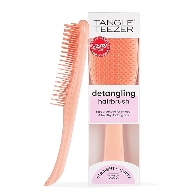 Tangle Teezer Ultimate Detangler Brush for Wet & Dry Hair, Eliminates Knots & Reduces Breakage for All Hair Types, Amazon Exclusive Apricot