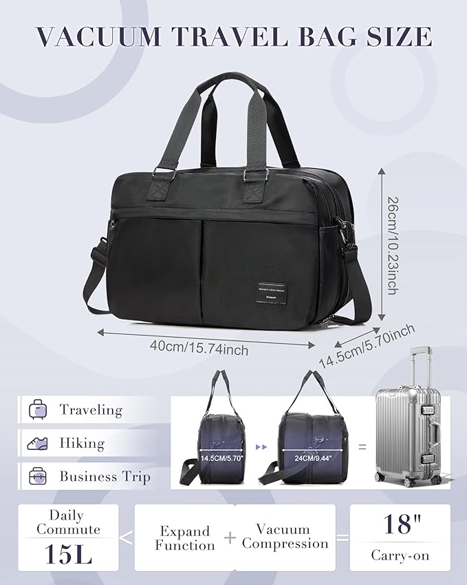 Gym Bag Womens,Travel Duffel Carry on Bag Sport Tote Bag Weekend Overnight Bag