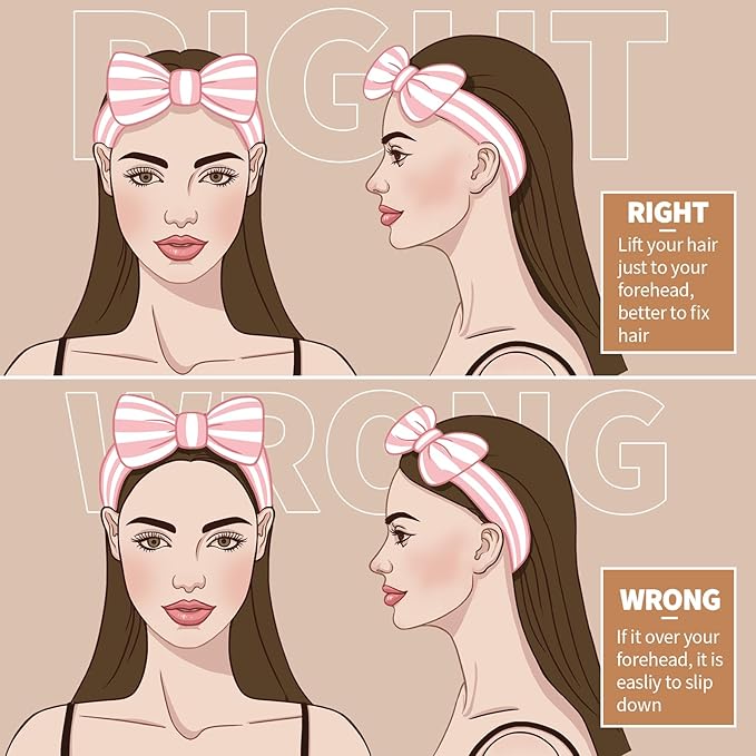 Teenitor Makeup Headband, Spa Headband For Girls, Bow Headbands, Fluffy Headbands for Washing Face, Skincare