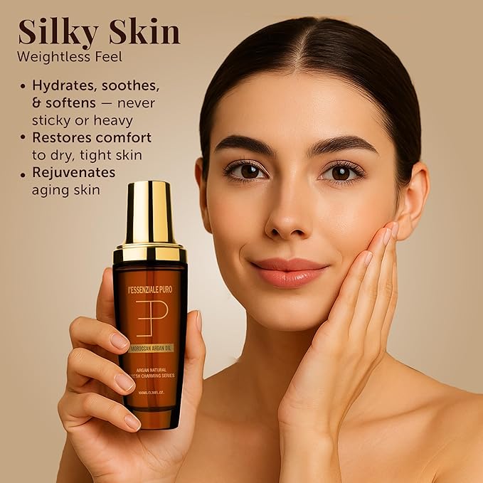 Dubai Premium Elixir - Moroccan Argan Oil for Hair & Skin - Lightweight Hair Oil for Dry Hair - Hydrating Body Serum - Boosts Shine, Smooths Frizz, Moisturizes Skin - 100 mL (3.38 Fl Oz)