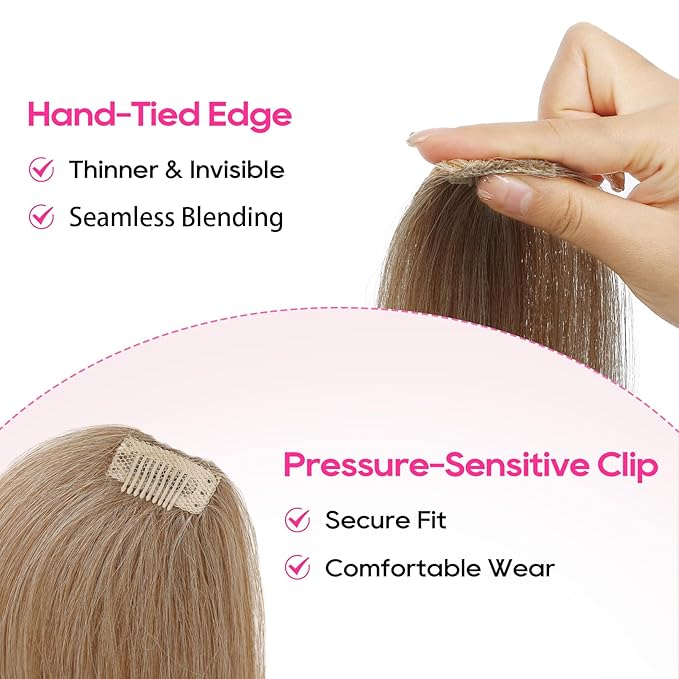 REECHO Clip in Hair Volumizer, 2PCS 6 inch Short Thick Clip in Hairpieces Adding Extra Volume Hair Extensions for Women (Dark Blonde)