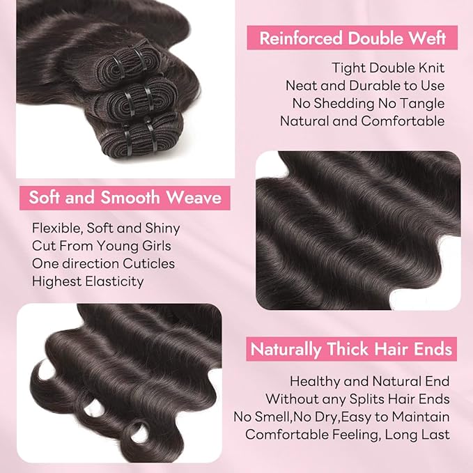 Clip in Hair Extensions Real Human Hair Body Wave 2 Dark Brown Clip in 100% Brazilian Remy Human Hair Extensions 8pcs Per Set with 18 Clips Double Weft 22 Inch 110g/3.6oz