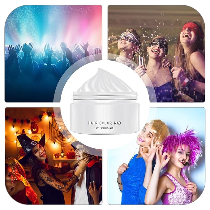 Hair Color Wax - 30ml Temporary Washable Hair Dye, Style and Color Easily for Women Men Teens and Kids, Styling Cream for Parties Cosplay Halloween, Vibrant Fun Colors Easy to Apply Wash