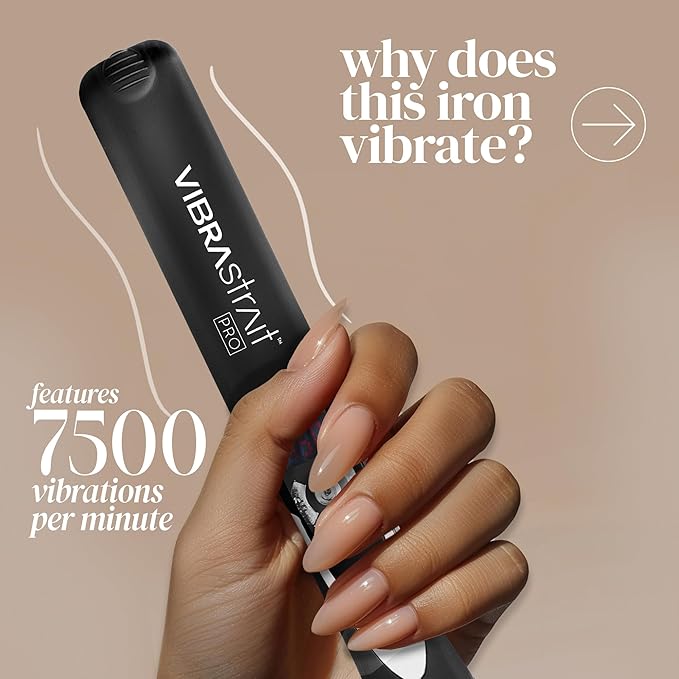 Pro Vibrating Ceramic Tourmaline Ionic Flat Iron, 1.75-inch | Fast, Frizz-Free Ceramic Hair Straightener: Easy, Gentle Glide for Waves, Curls, Smooth Hair | Professional Hair Styling Tools