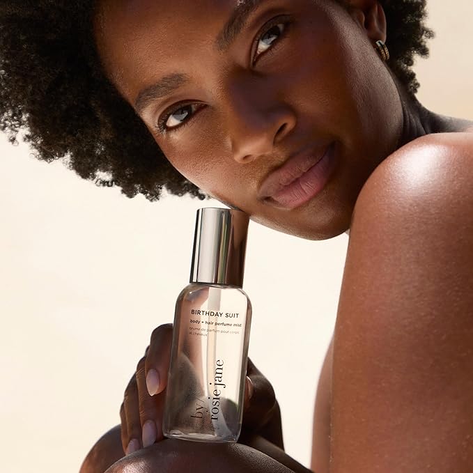 By Rosie Jane Body & Hair Perfume Mist (Birthday Suit) - Clean Hair & Body Mist for Women - With Notes of Tangerine Water, Sweet Apply & Lemon Blossom (115ml)