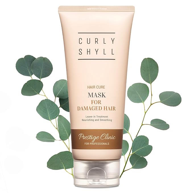 CURLYSHYLL Hair Cure Mask for Damaged Hair | Leave-in Protein Treatment | Heat Care + Strengthening | No-Rinse Formula | 200ml