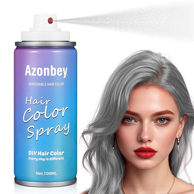 Halloween Hair Spray,Temporary Hair Color Spray for Women Kids Men,Washable Hairspray,Colored Hair Spray,Color Hairspray for Halloween,Party,Cosplay,Christmas Day (06#Gray)
