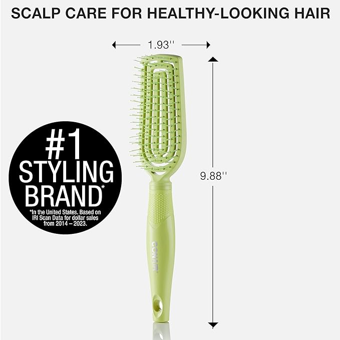Conair Scalp Care Detangling hairbrush - Curly Hair Brush - Scalp Massager - hairbrushes for women & men - detangler for all lengths - can use wet or dry - Slim