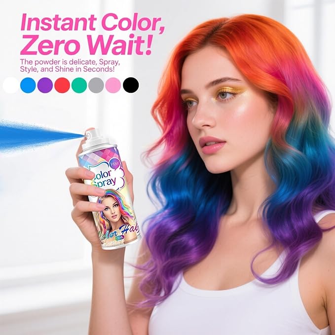 Pink Hair Spray, Temporary Hair Color Spray for Kids Women Men, Pink Hair Wax Dye, Temporary Hair Dye, Washable & Non-Sticky Hair Color Dye Pomades Natural Hair Dye for Party,Holloween,Cosplay(Pink)