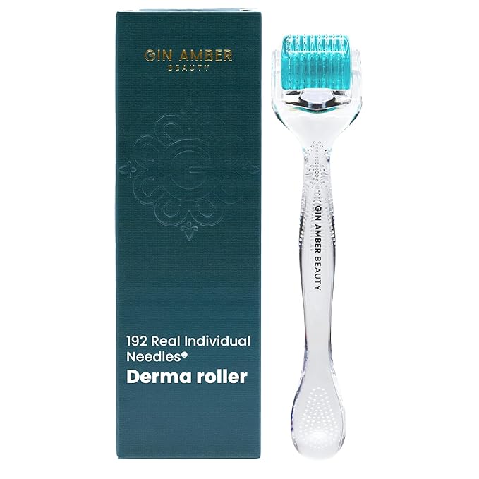 Gin Amber Beauty Derma Roller for Face – Stainless Steel – Skincare Tool for Even Product Application and Refined-Looking Skin