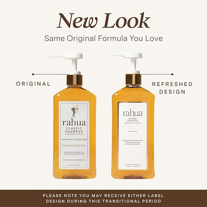 Rahua Classic Shampoo, Vegan Moisturizing Shampoo for Women and Men, Sulfate Free, Gentle Hair Care for All Hair Types, Clarifying Formula Oil, Quinoa, Aloe Vera, and Palo Santo, 16 Fl Oz